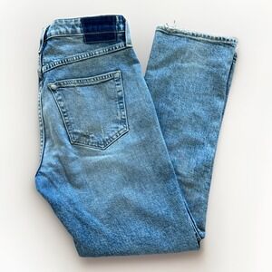 AMO Jeans Women's 27 x 28 Chloe Crop Liberty Denim Slim High Rise Straight